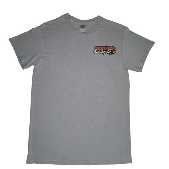 Y2K Daytona Turkey Run Graphic T-Shirt Women Small Short Sleeve 100% Cotton Gray - Picture 5 of 11